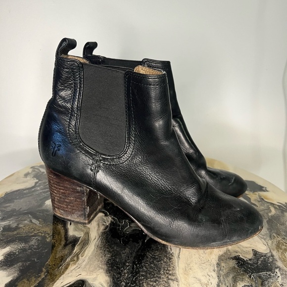 Frye Shoes - Frye Stella Short Chelsea Black Leather Boot